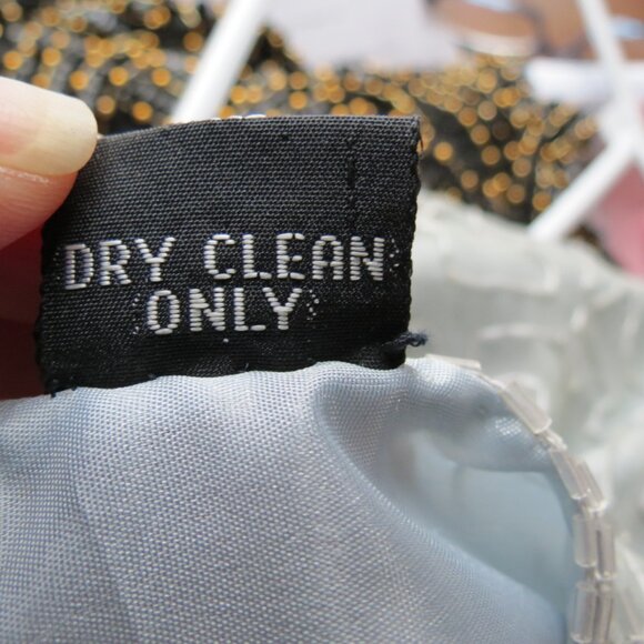 VTG Jakelin Beaded Grey Short Sleeve Top Silk Size XL - Picture 10 of 10